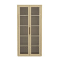 Bookcase Cabinet with Glass Doors and Adjustable Shelves - Light Brown, Dark Brown, Black
