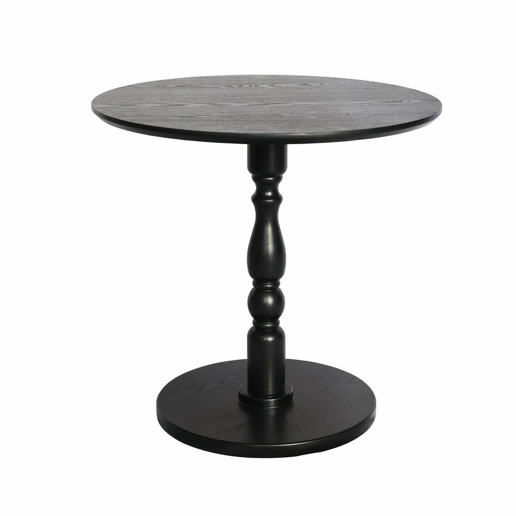 23'' Round Side Table with Water-Resistant Finish - Black