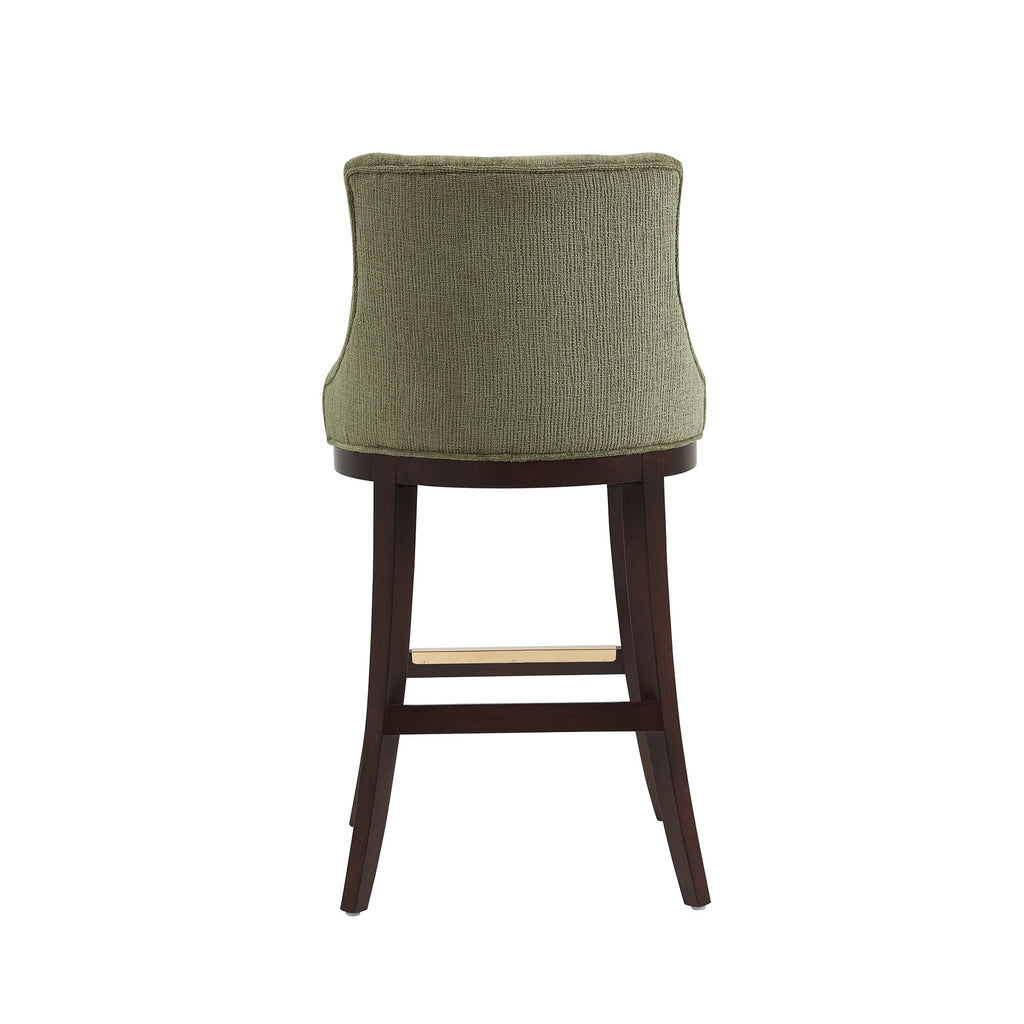 Bar Height Barstool with Backrest - Green, Light Brown, or Beige