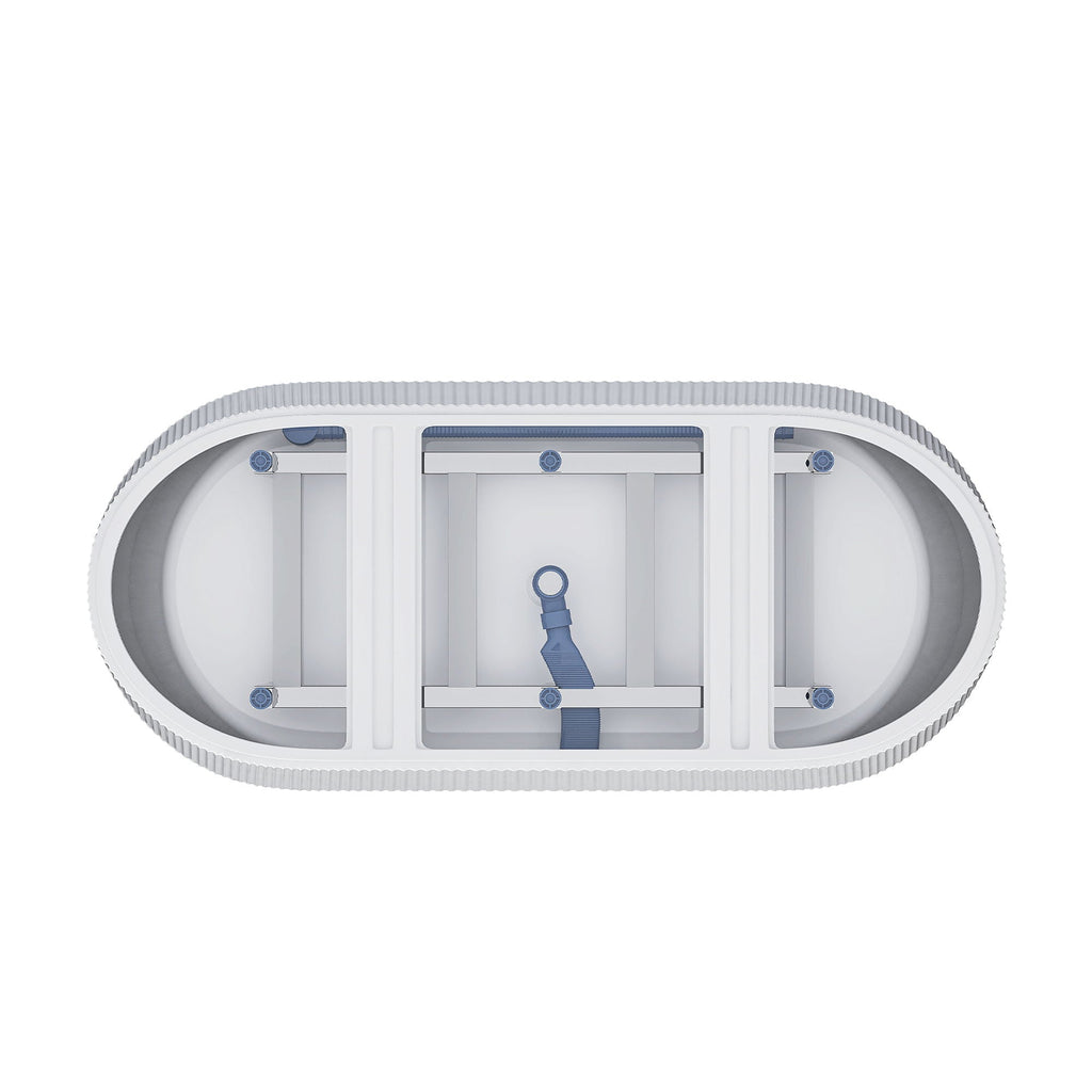 Linear Freestanding Soaker Tub with Double-Wall Acrylic - White