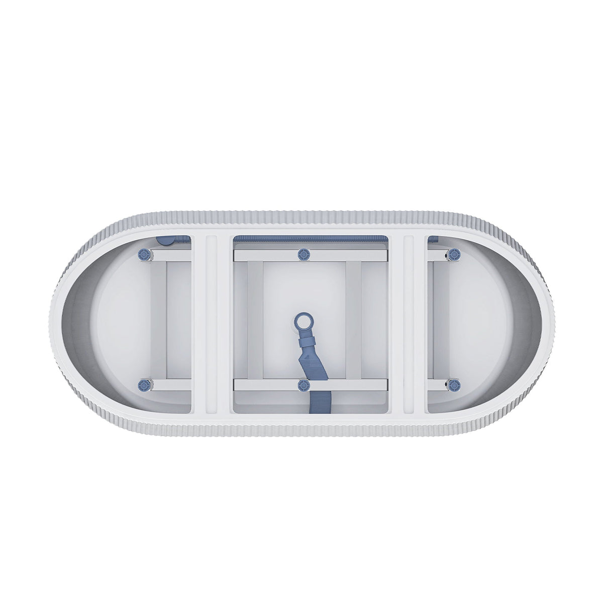 Linear Freestanding Soaker Tub with Double-Wall Acrylic - White