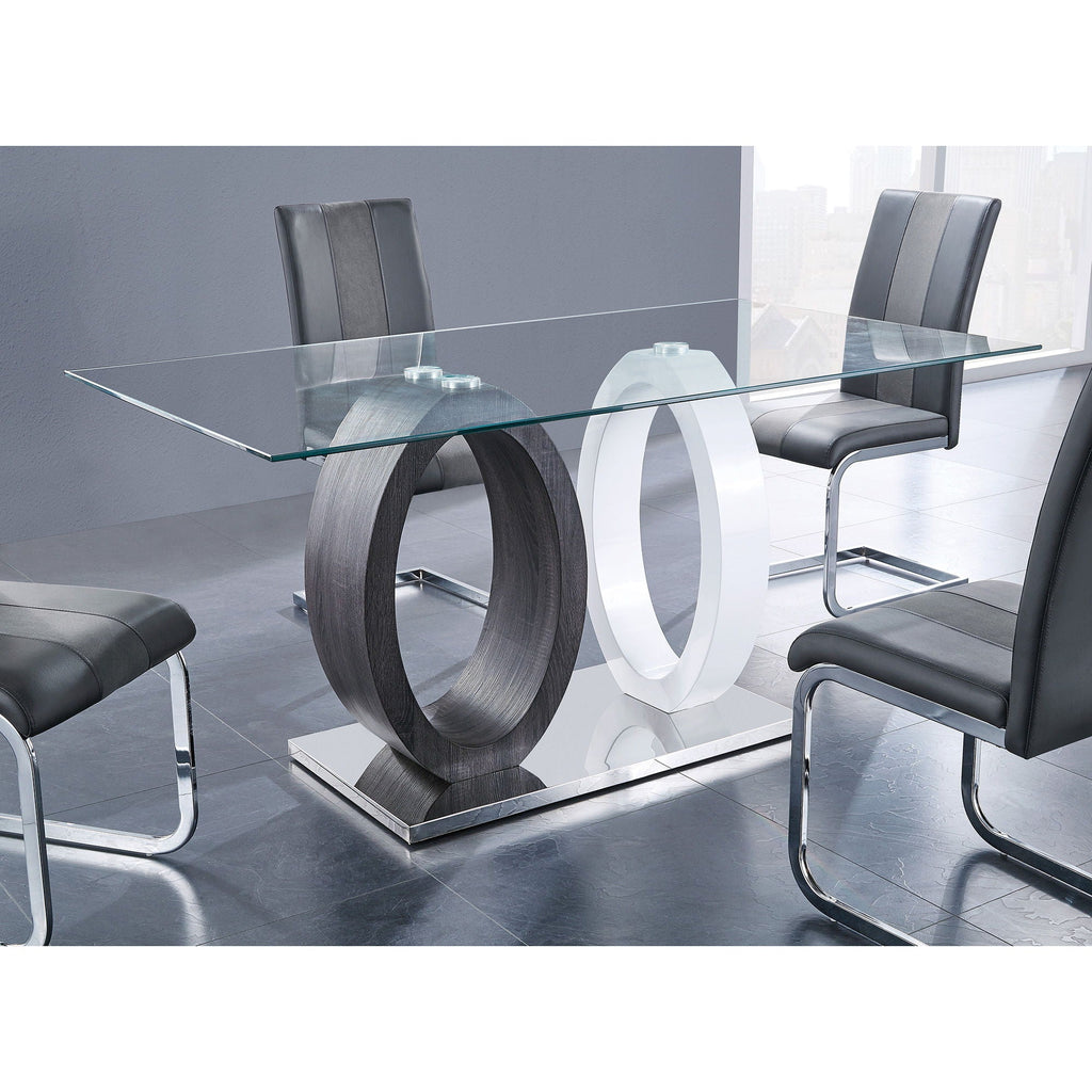 Royce Dining Table with Durable Metal Base - White