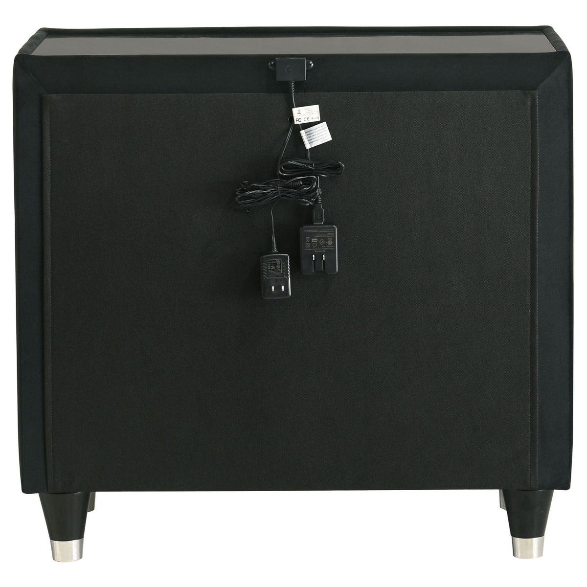 Lorient 2-drawer LED Nightstand with USB Black