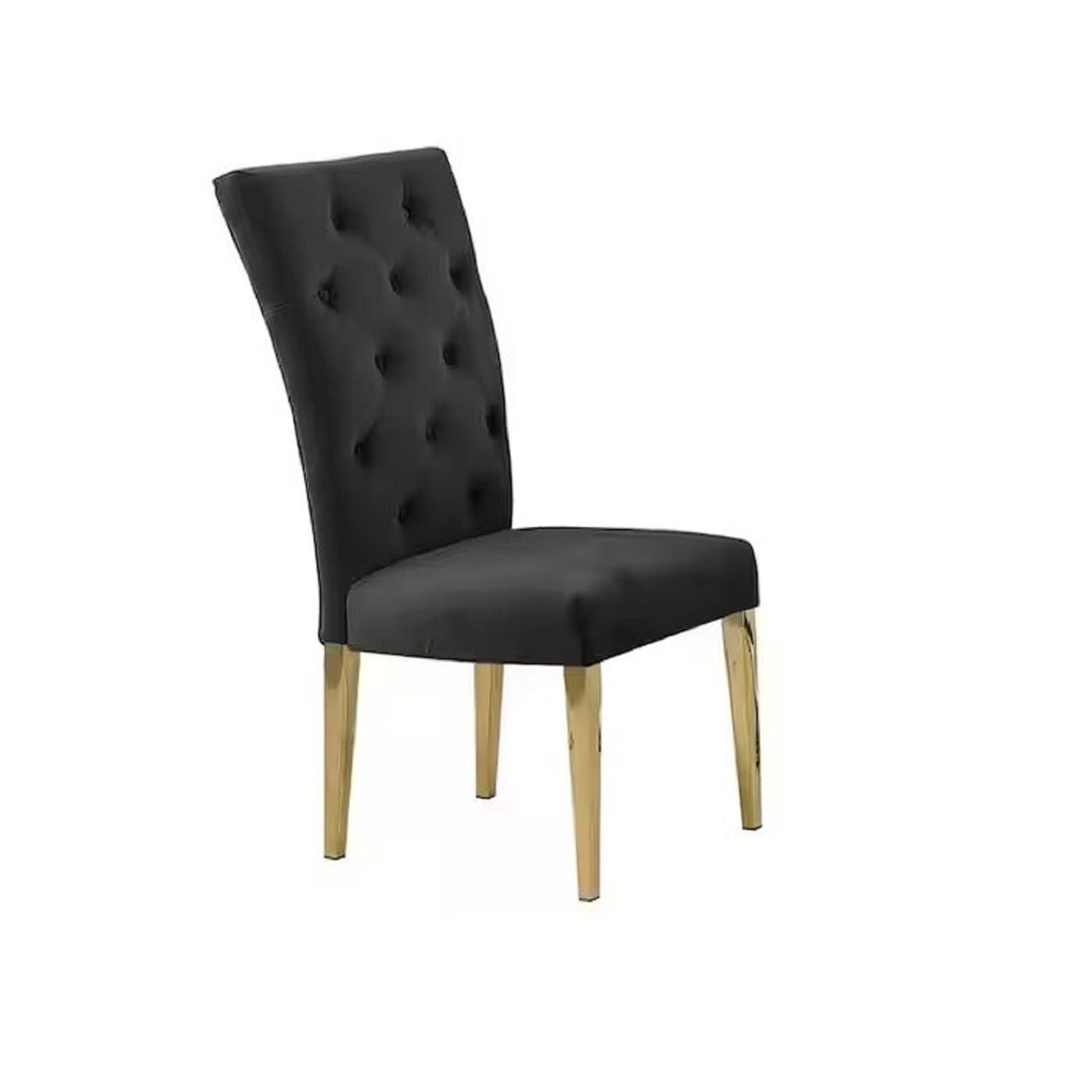 Modern Upholstered Dining Chair Set with Tufted Back - Multiple Colors