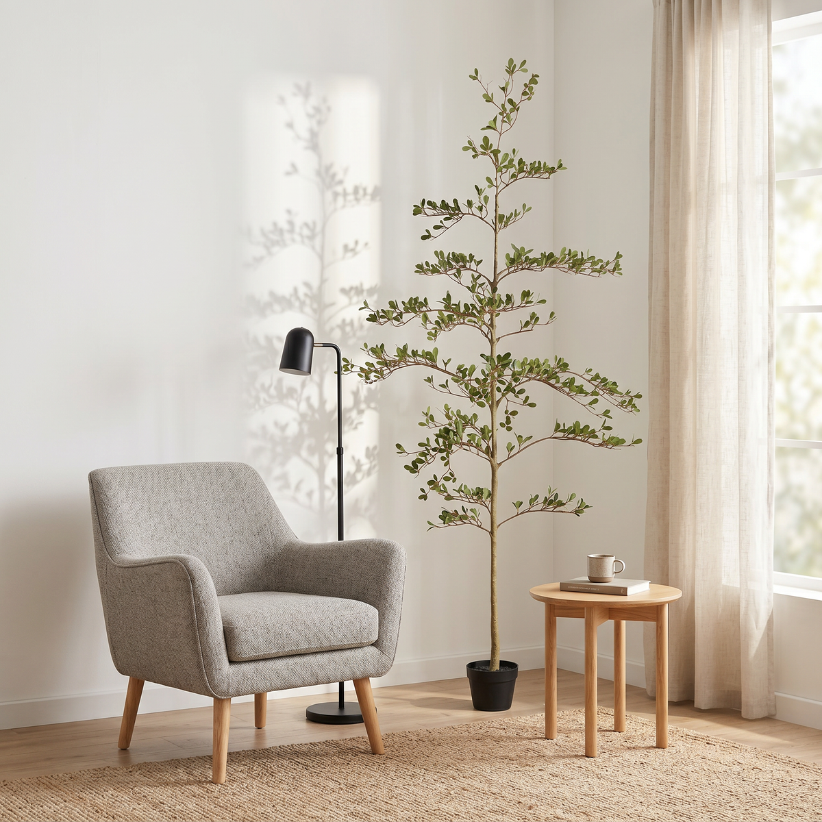 6ft Artificial Olive Tree with Lifelike Leaves - Green