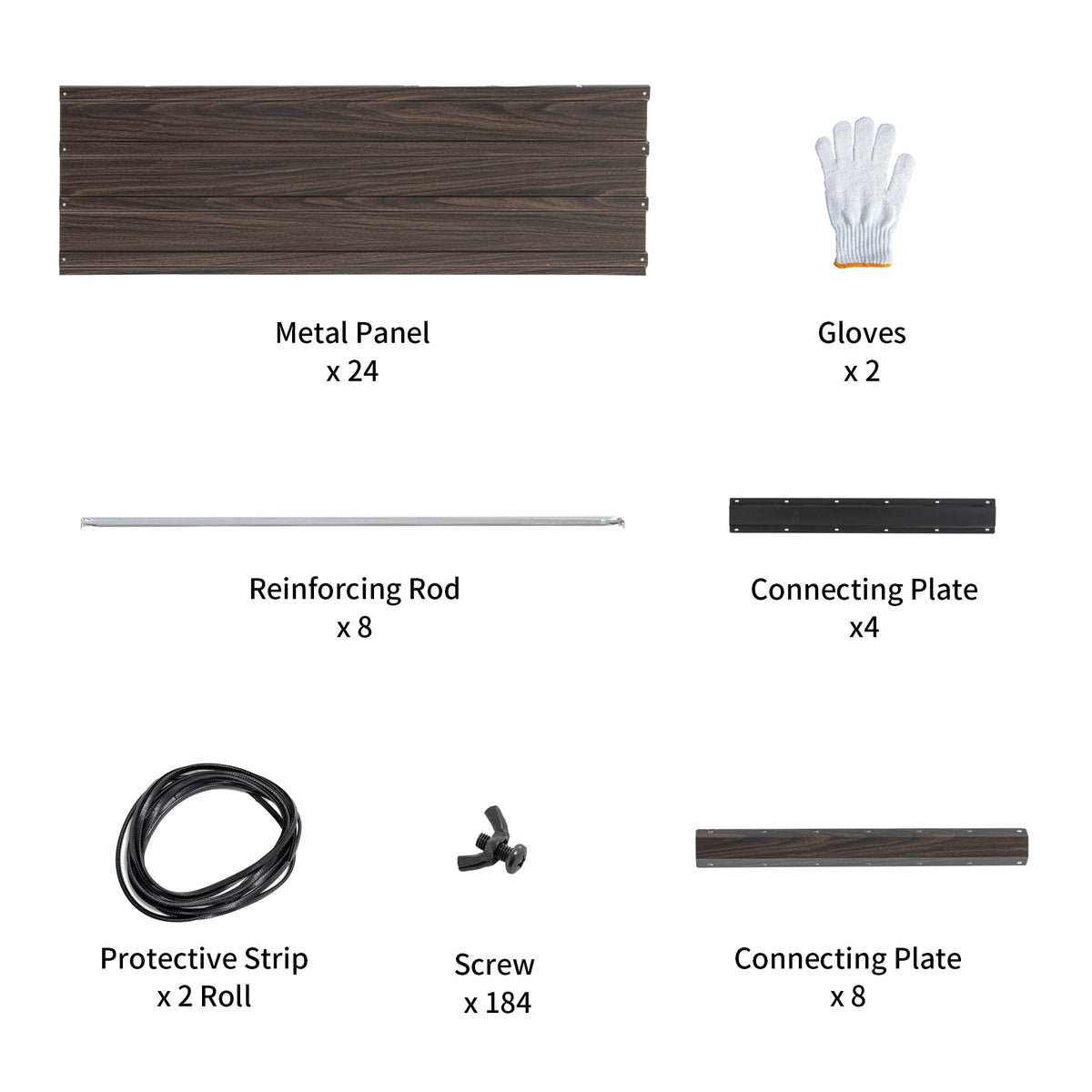 Metal Raised Garden Bed Kit 2-Pack with Open Drainage - Walnut