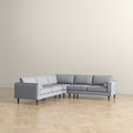 Amber Light Sectional Sofa with Removable Cushions - Light Fabric
