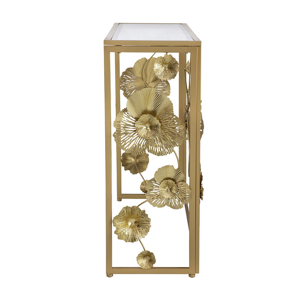 Modern Console Table With Mirrored Glass Top