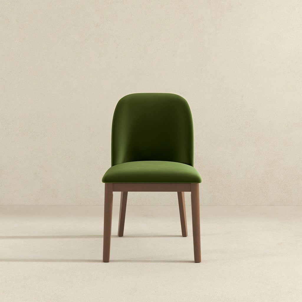 Comfort Dining Chair Set of 2 with Solid Wood Legs - Beige, Orange, Blue, Green