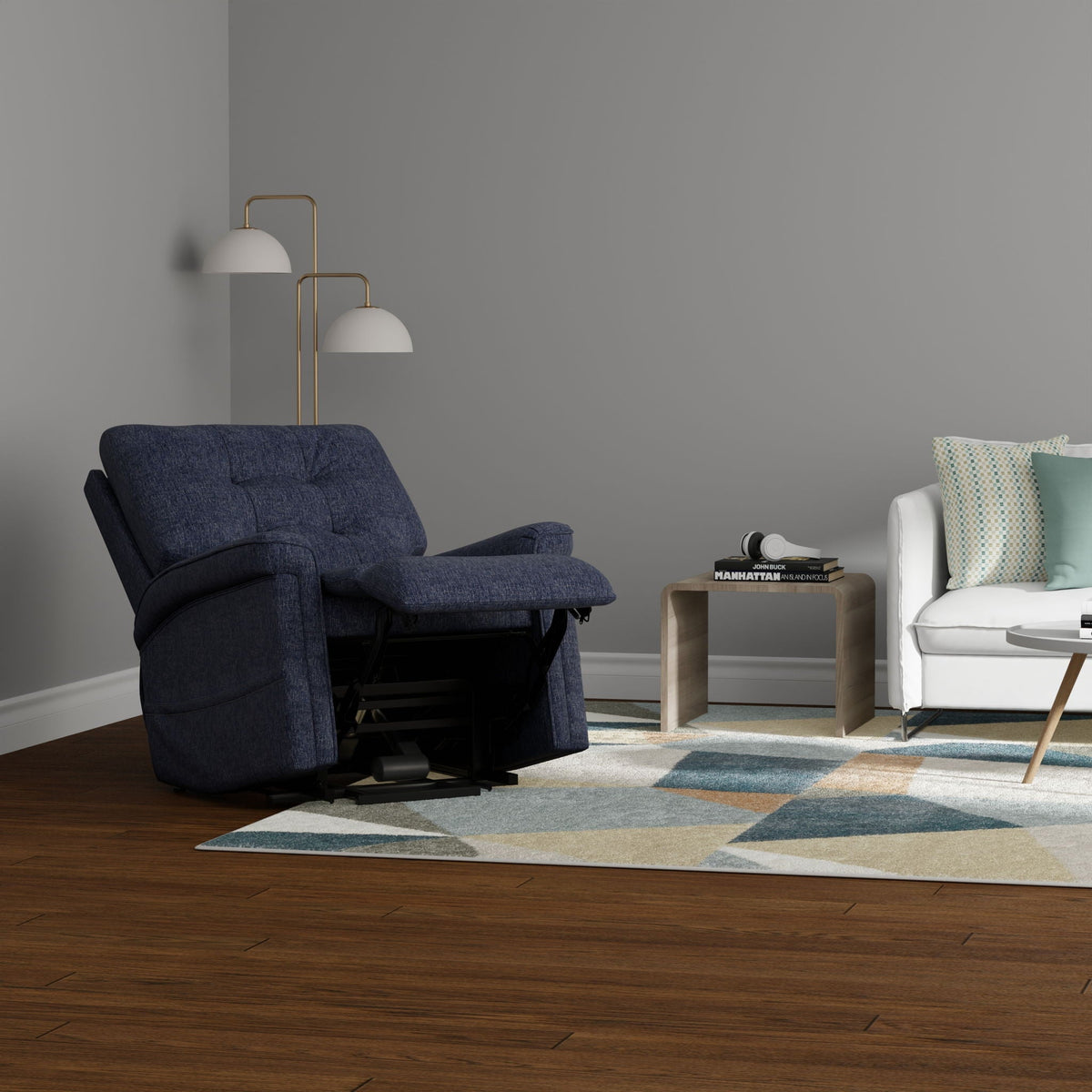Velour Power Lift Chair with Lift Assist - Blue