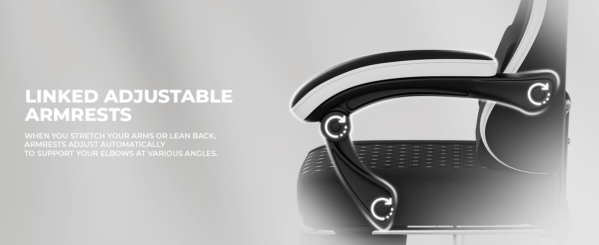Gaming Chair with Massage and Ergonomic Design - Black/White