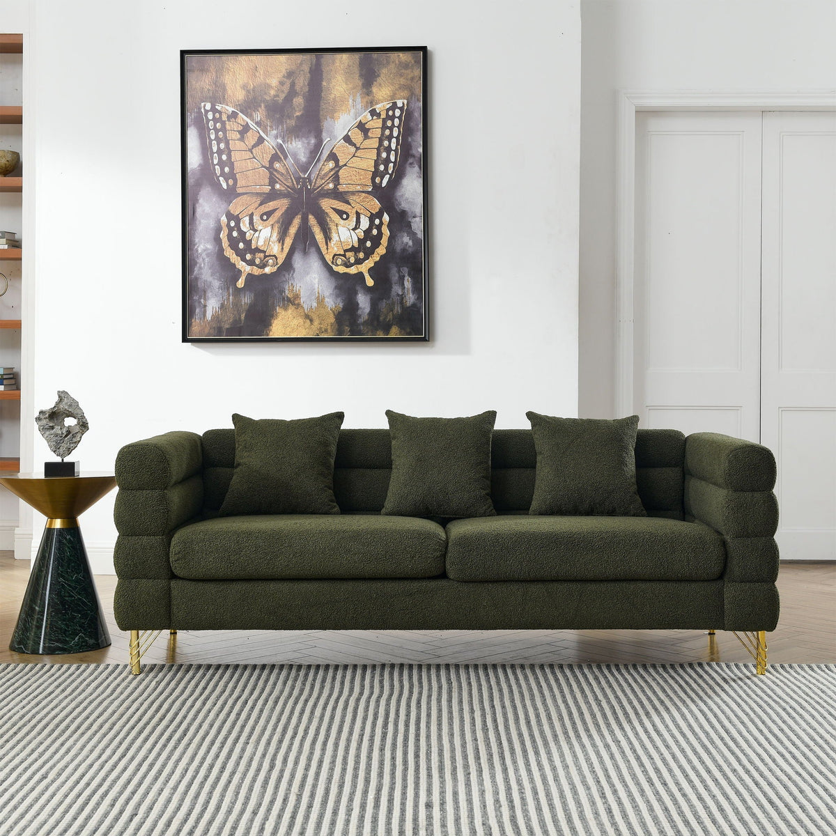 Streamline Sectional Sofa with Art Deco Design - Multiple Colors
