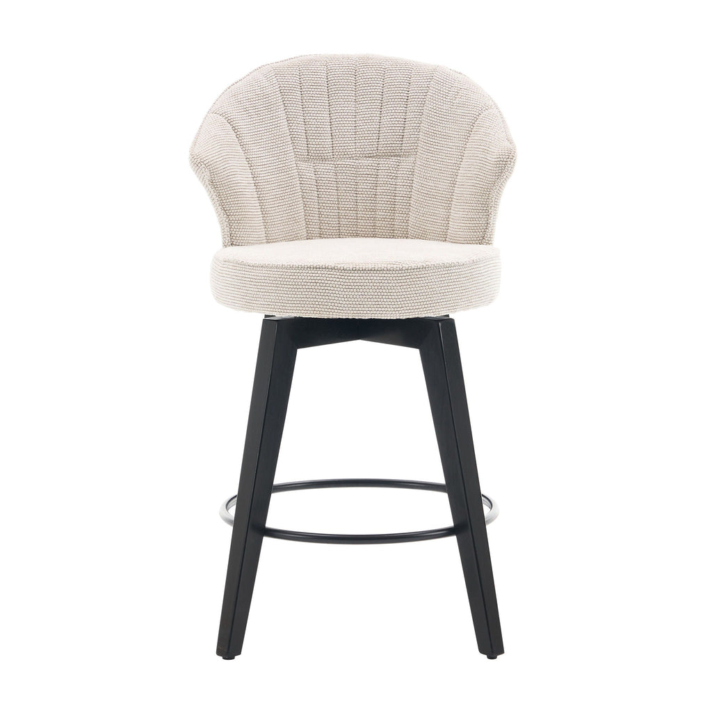 Wing Back Swivel Bar Stools with Adjustable Leveling Feet - Dark Gray or White