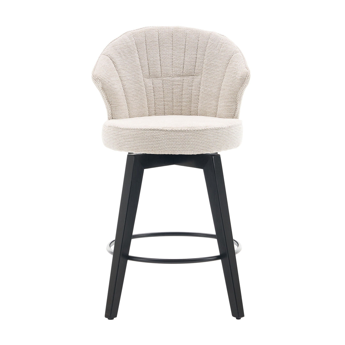 Wing Back Swivel Bar Stools with Adjustable Leveling Feet - Dark Gray or White