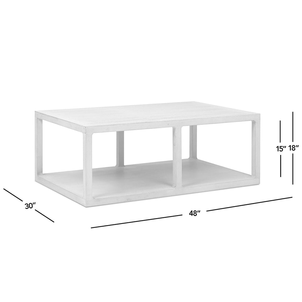 Natural Reclaimed Wood Coffee Table with Lower Shelf - Ellis