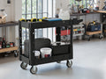 Two-Shelf Utility Cart with Wheels, 600 lbs Capacity - Polypropylene