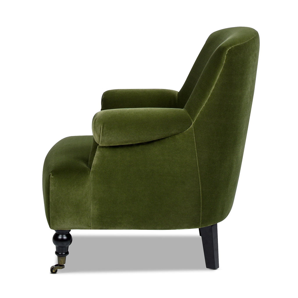 Pleated Sock Arm Accent Armchair with Supportive Seating - Green