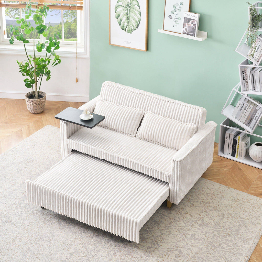 Pull Out Sofa With Movable Tabletop and USB Ports - Multiple Colors