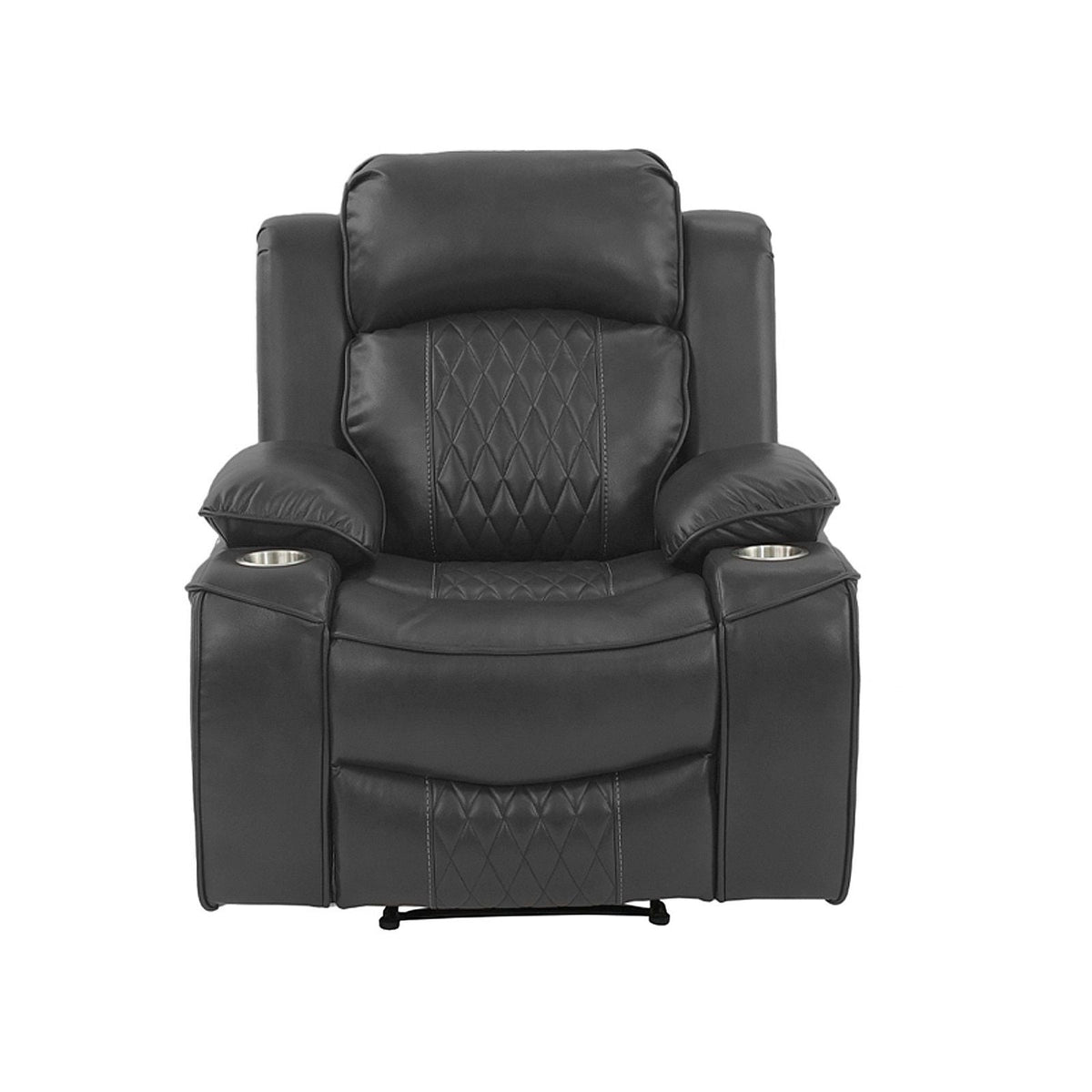 Power Motion Living Room Set with Adjustable Headrest & USB Port - Dark Brown or Dark Gray