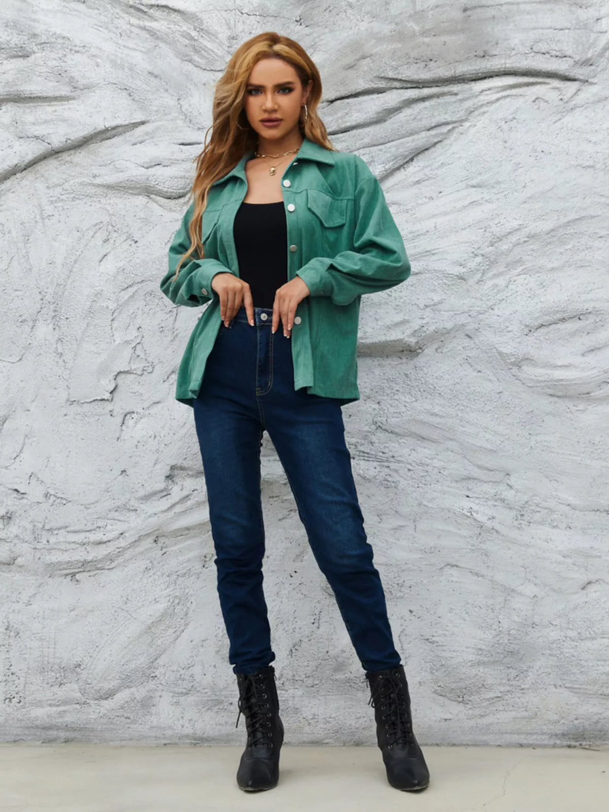 Casual Corduroy Button-Down Jacket