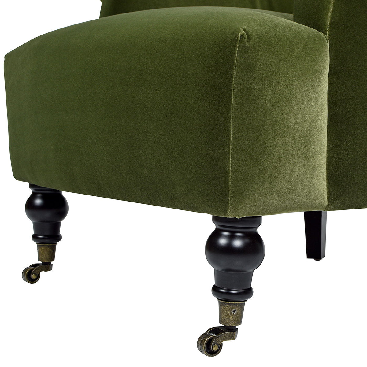 Pleated Sock Arm Accent Armchair with Supportive Seating - Green