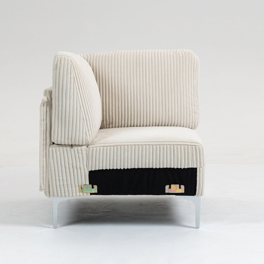 Modular Sectional Sofa Corner Seat with Versatile Configuration - Gray or Beige