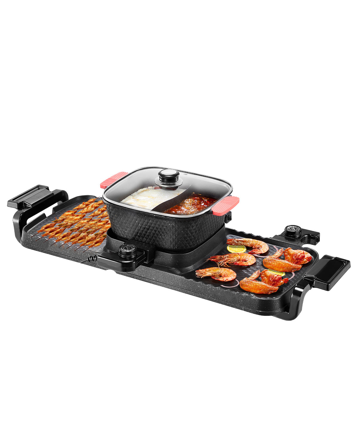 2300W 2-in-1 Electric Hot Pot with Grill - Smokeless BBQ Pan