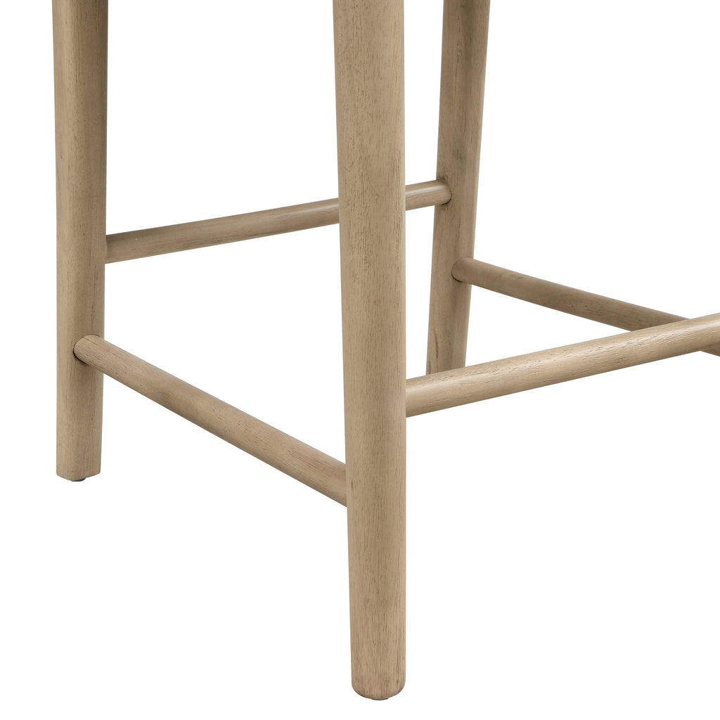 Ladder Back Counter Stool Set with Upholstered Seats - Farmhouse Style