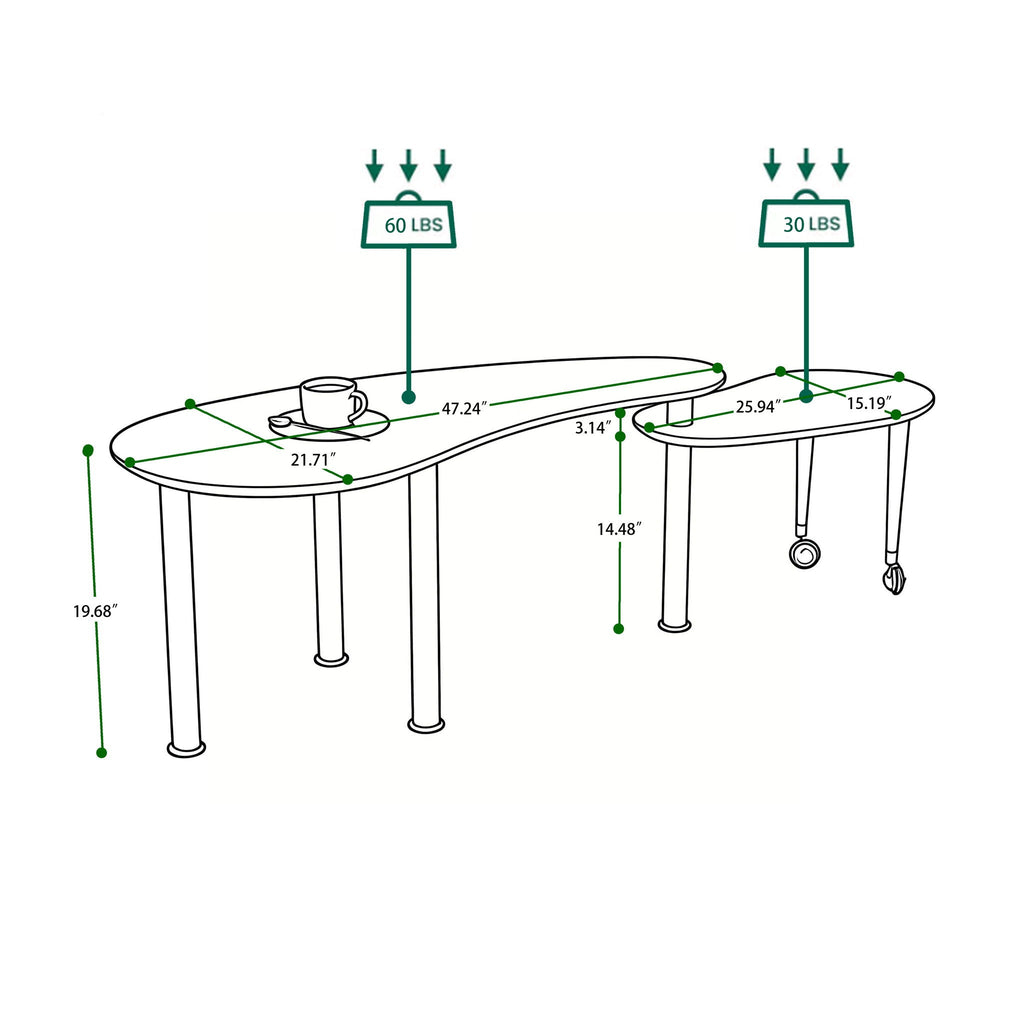 Rotatable Coffee Table with 360 Degree Swivel - Walnut