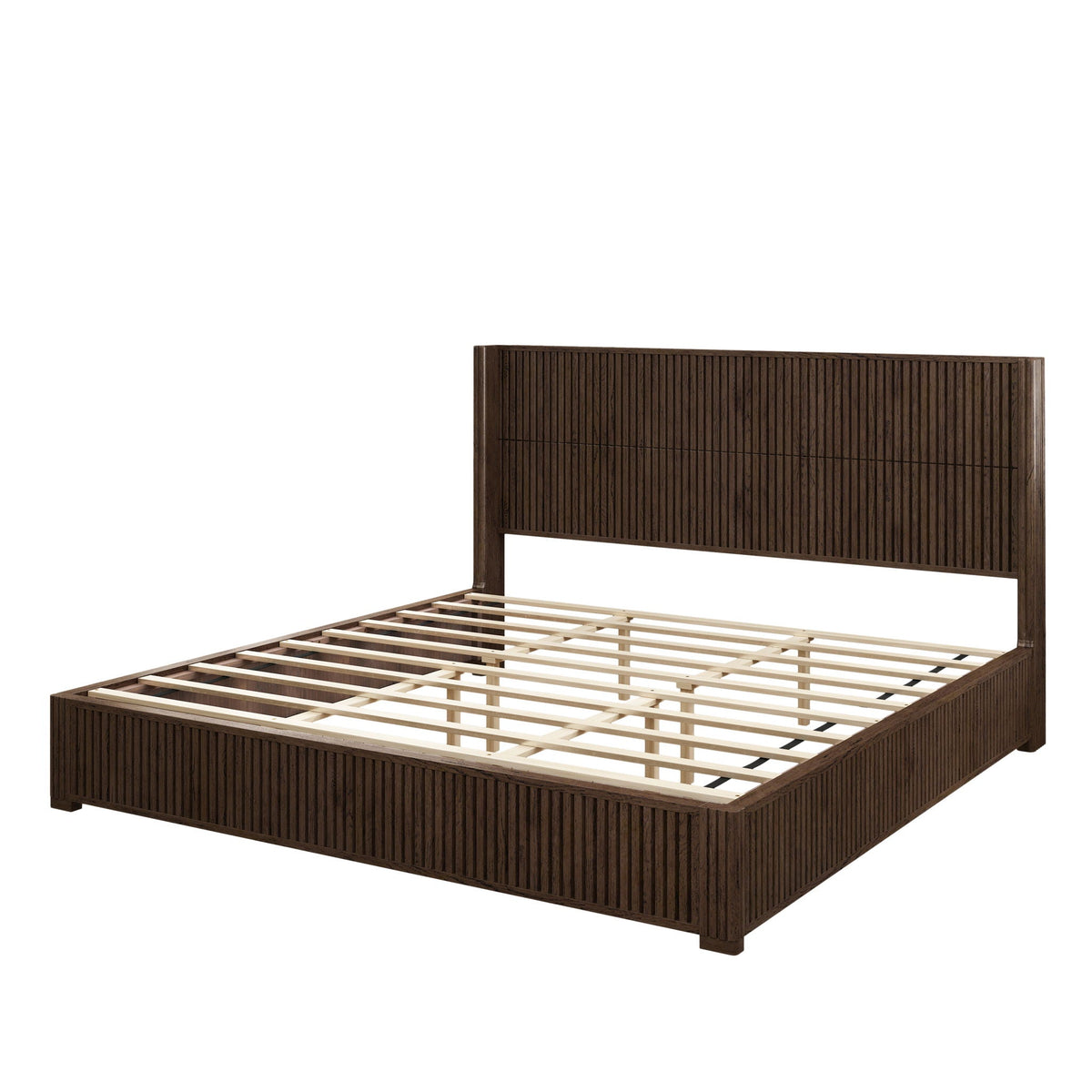 Platform Bed Frame with Headboard, Floor Standing Design - Queen & King