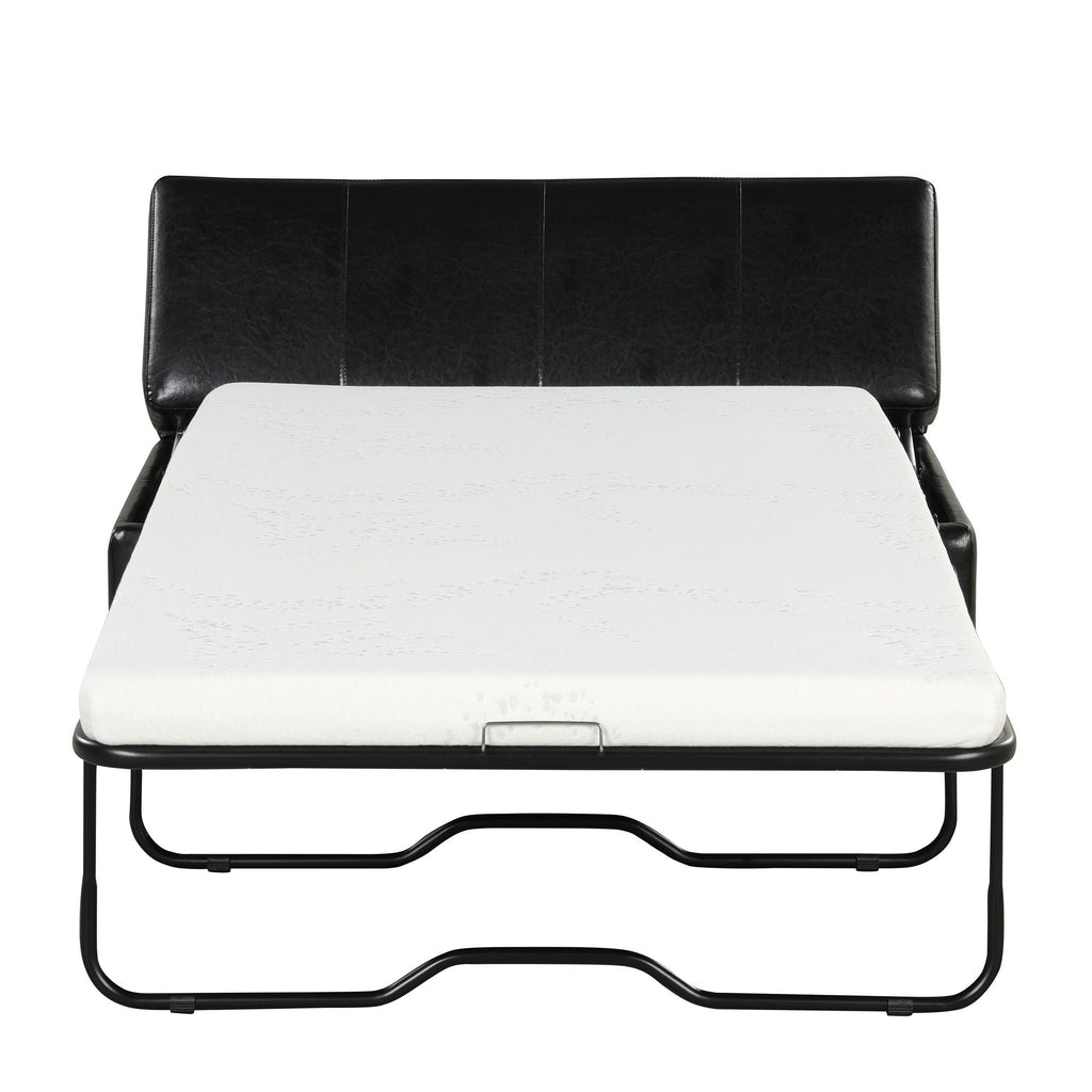 Twin Size Folding Ottoman Sleeper Bed with Mattress - Light Brown, Black, Dark Gray, White