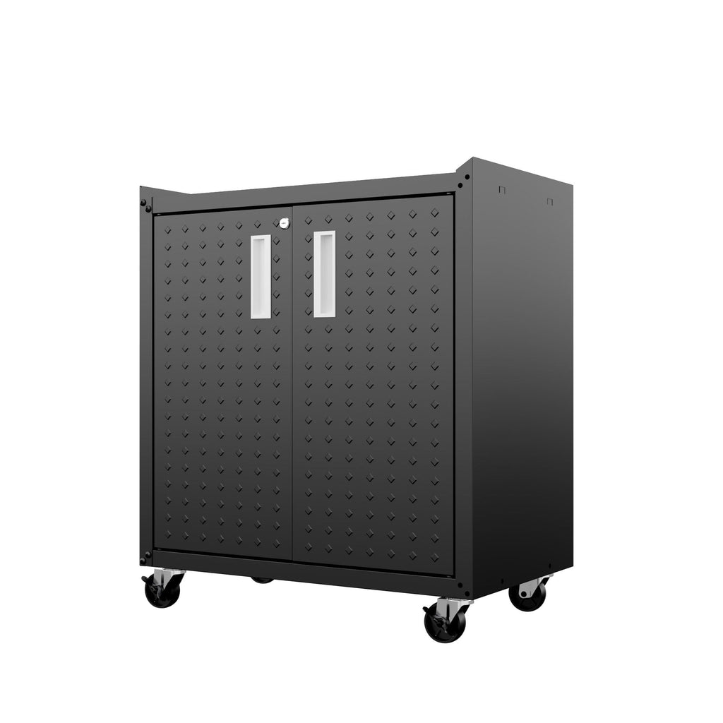 Rolling Garage Cabinet with Lockable Door and Adjustable Shelf - Multiple Colors