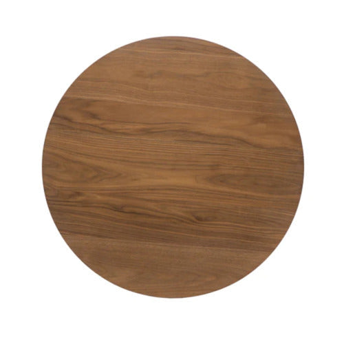 Mid-Century Modern Round Wooden Bar Table with Tapered Legs - Oak Finish