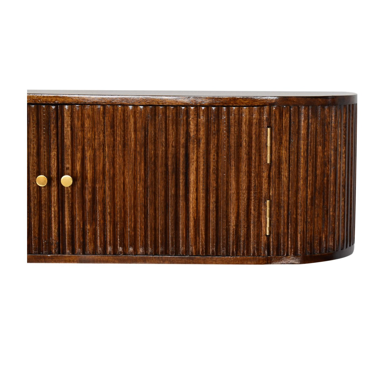 Solid Wood Chunky Chestnut Floating Bedside Table with Drawer and Shelf