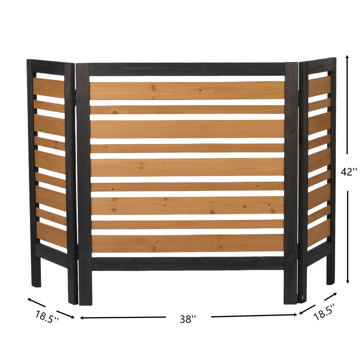 Outdoor Air Conditioner Fence Screen with Slatted Airflow - Light Brown