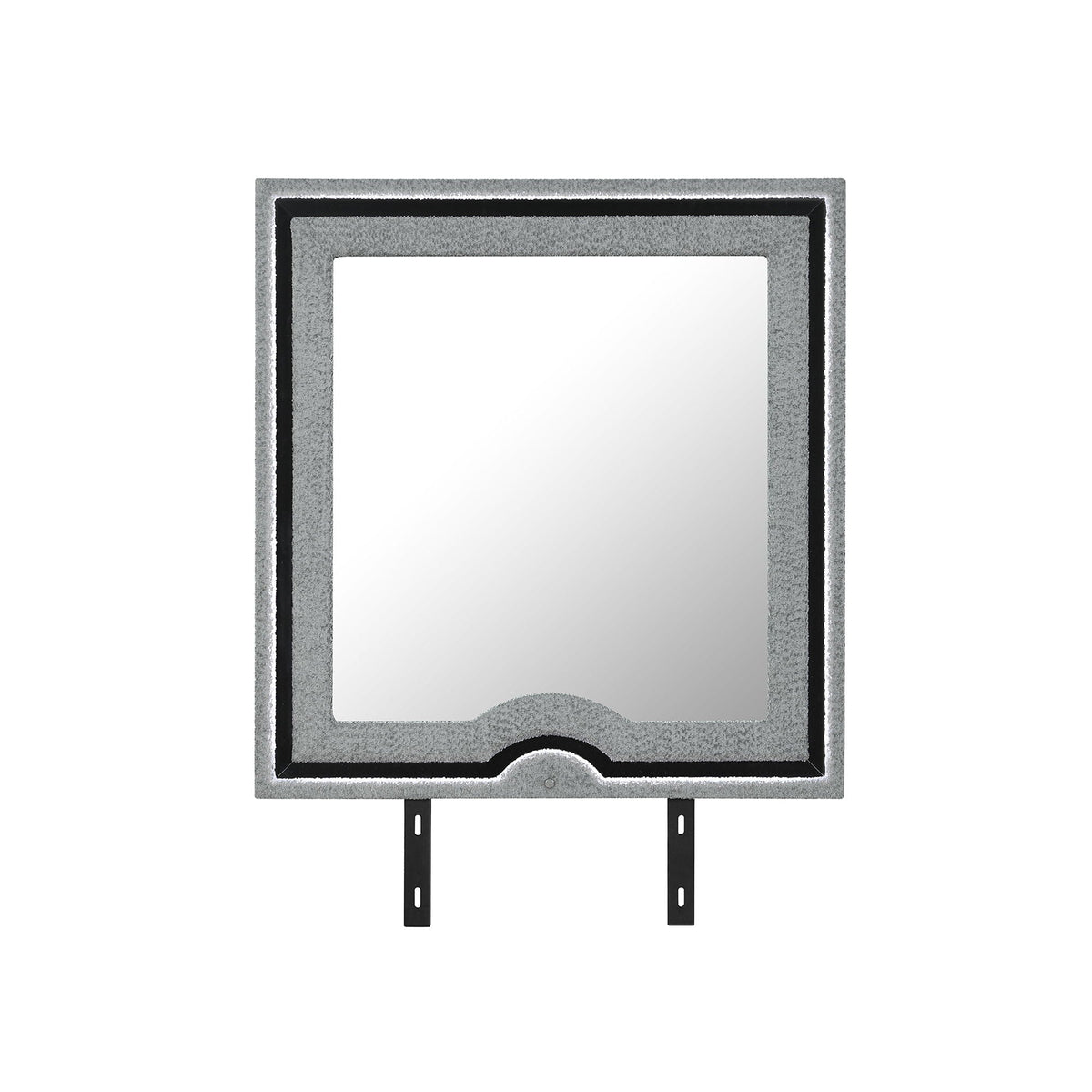 Upholstered Frame Mirror with LED Lighting - Dark Gray