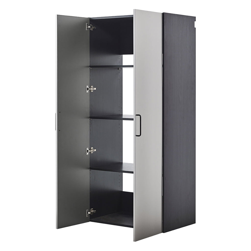 Astro Series Wall Mounted Storage Cabinet with Soft Closing Drawers - Metallic Gray