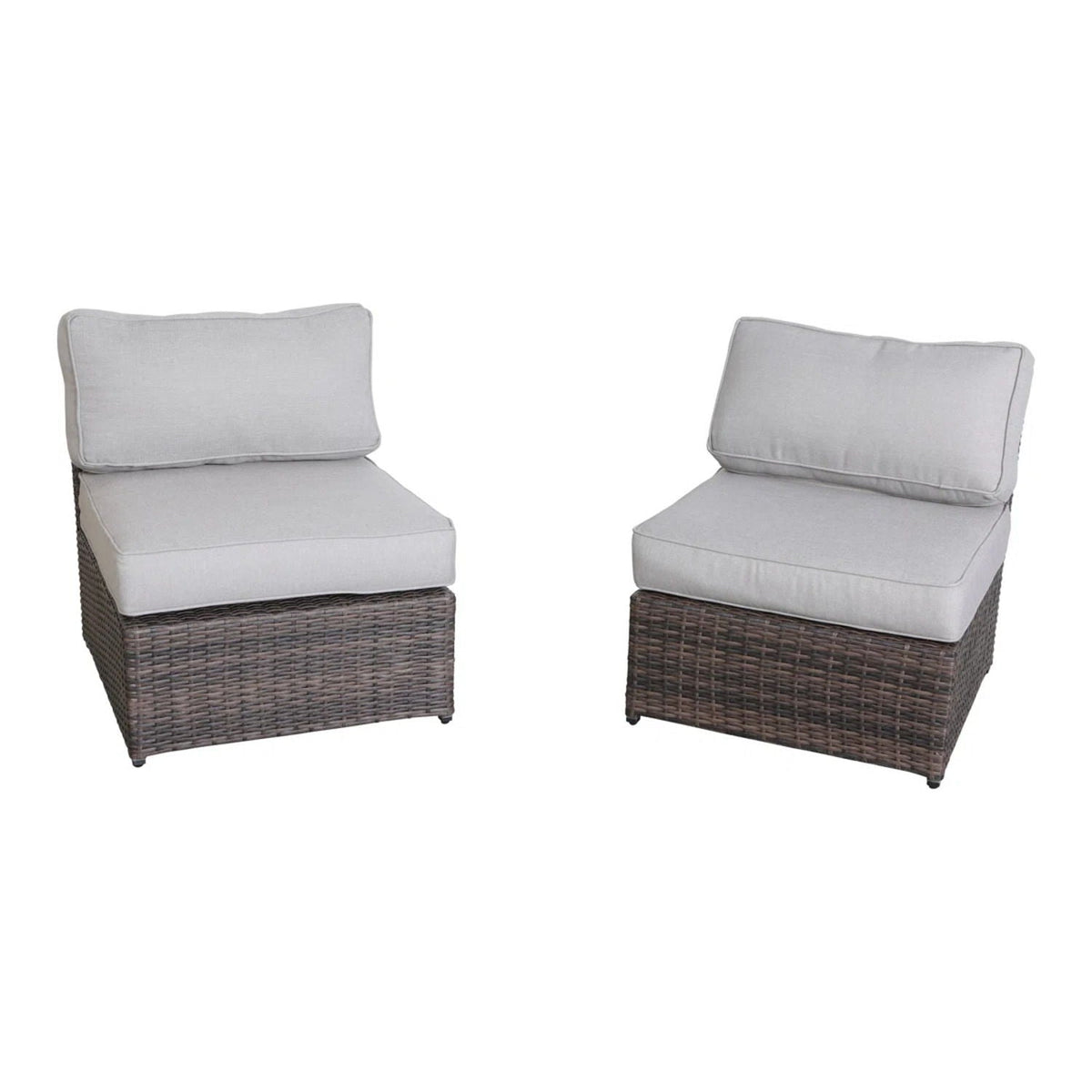 Modern Patio Rattan Sectional Set with Cushions - Multiple Colors