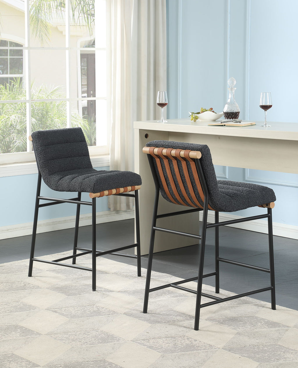 Lahni Boucle Fabric Counter Height Chair - Multiple Colors