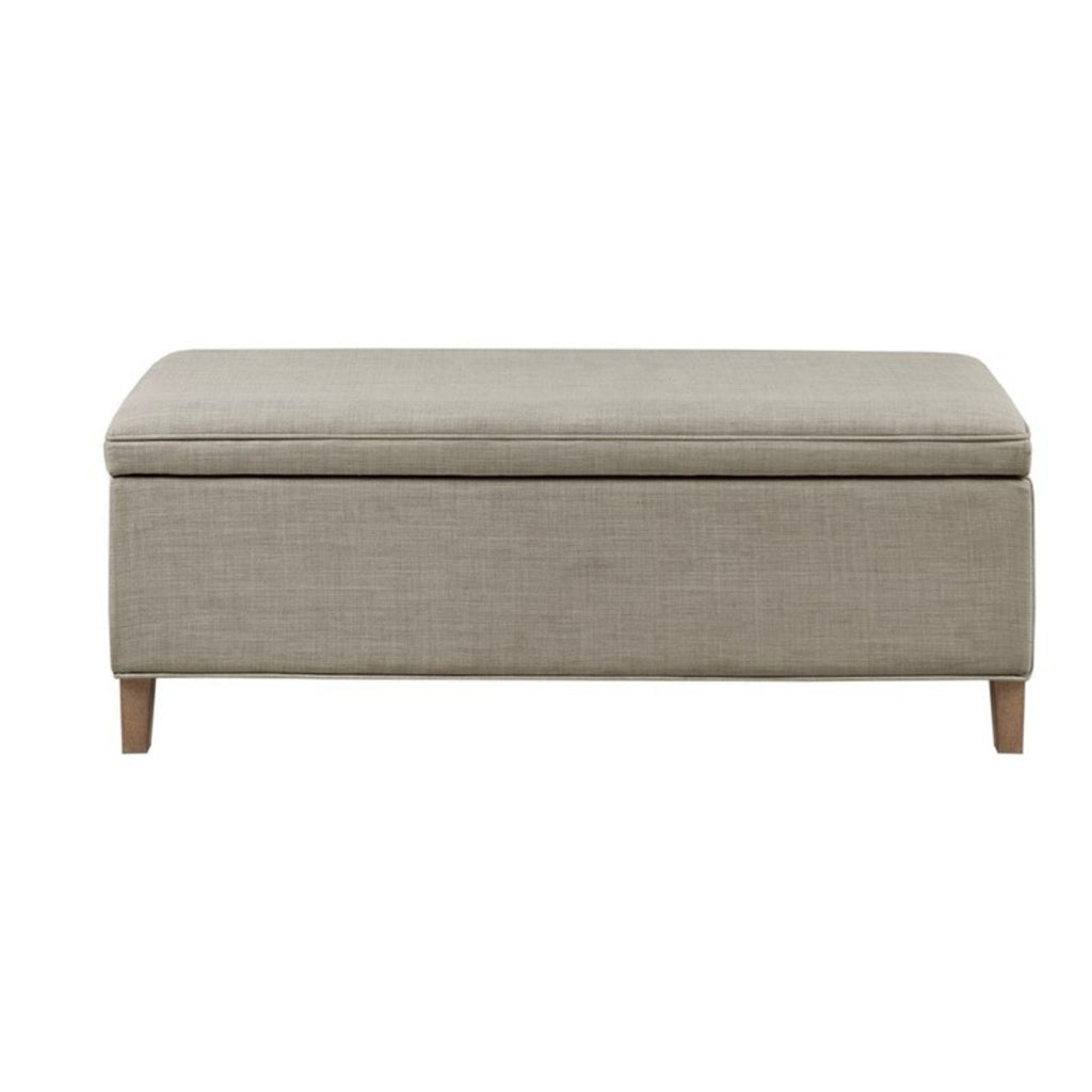 Light Gray Storage Bench with Soft Close and Ample Storage - Rectangular