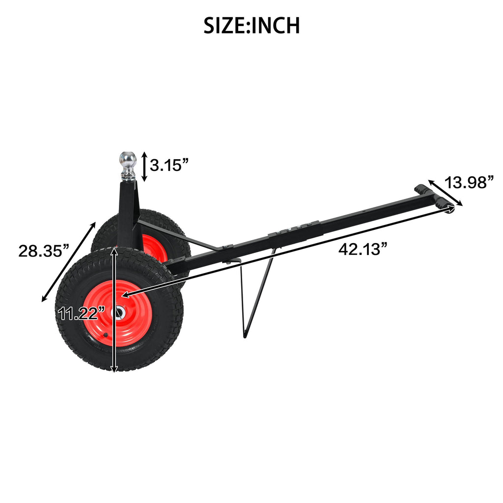 Heavy Duty Trailer Dolly with 2" Ball and 1000 lb Capacity - Black