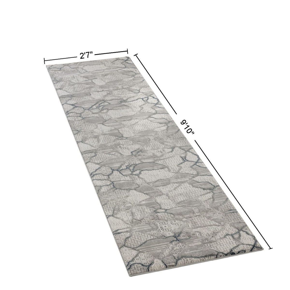 Geometric Area Rug with 3D Effect - Gray