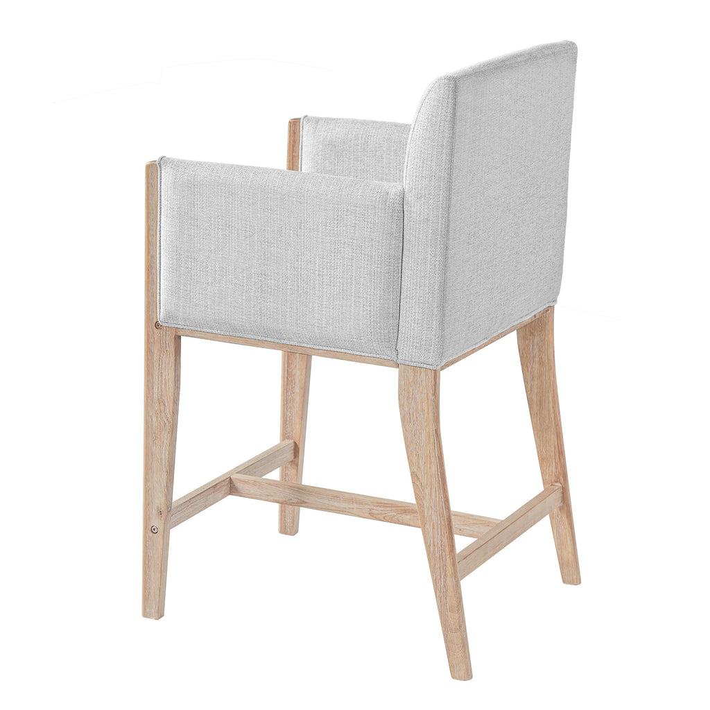 24'' Seat Height Upholstered Counter Stools with Arms - Set of 2 - Natural