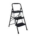 3 Step Ladder Folding Step Stool with Wide Anti-Slip Pedal - Black