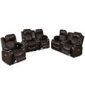 Power Motion Living Room Set with Adjustable Headrest & USB Port - Dark Brown or Dark Gray