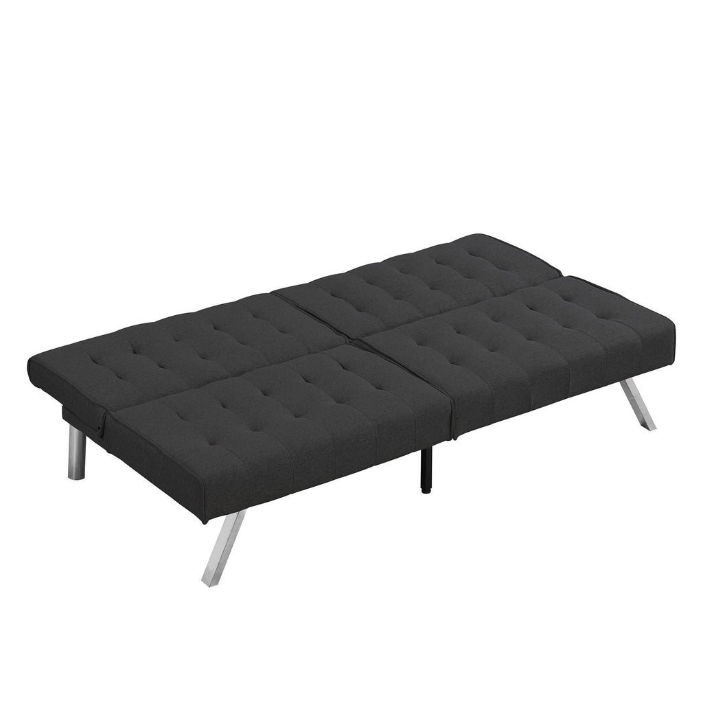 Modern Sofa Bed with Wood Frame and Stainless Legs - Multiple Colors