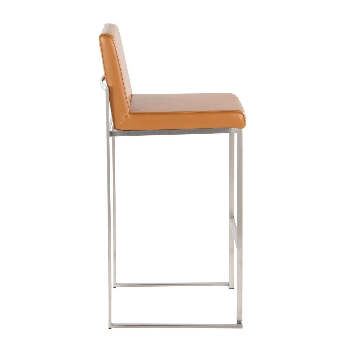 Contemporary High Back Barstool Set with Upholstered Seat – Multiple Colors