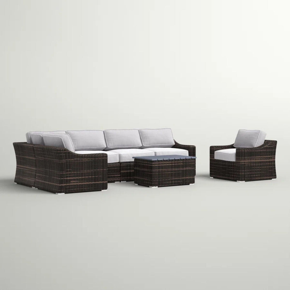 Stylish Sofa Seating Group With Cushions - Multiple Set Options, Dark Gray, Gray, or Dark Brown