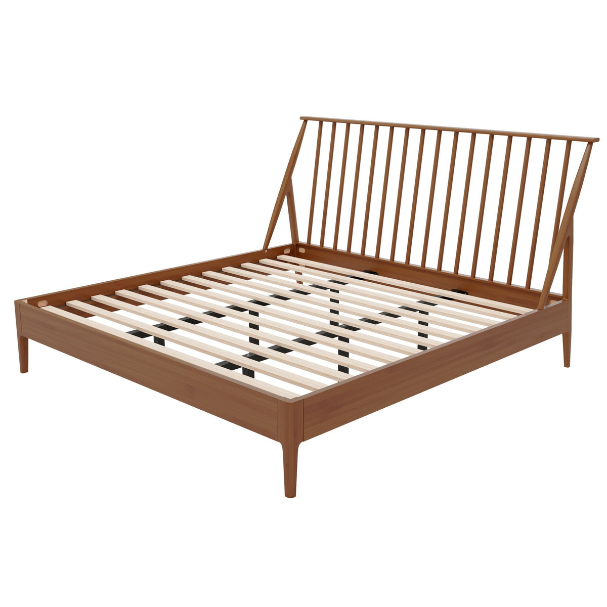 Bohemian Platform Bed with Tall Headboard - Dark Brown or Black