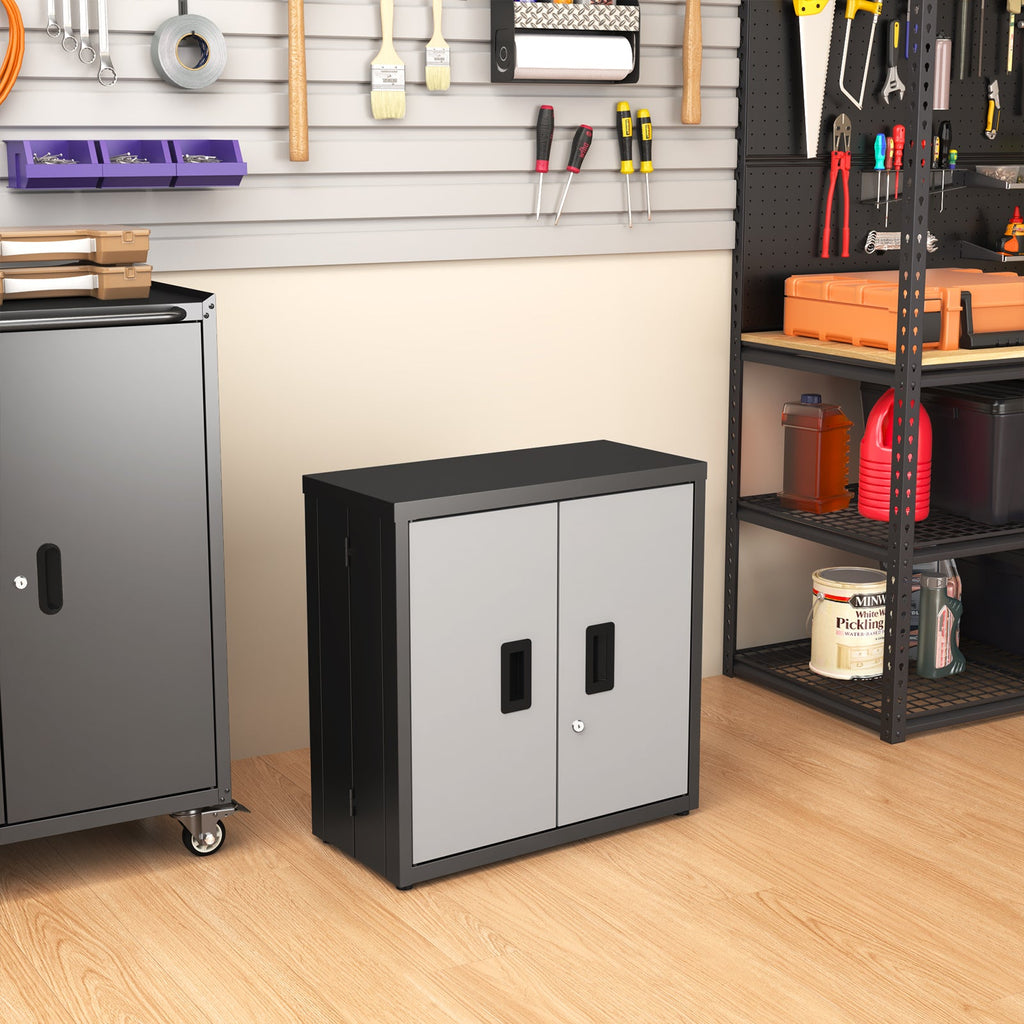 Metal Tool Garage Storage Cabinet with Lock - Steel